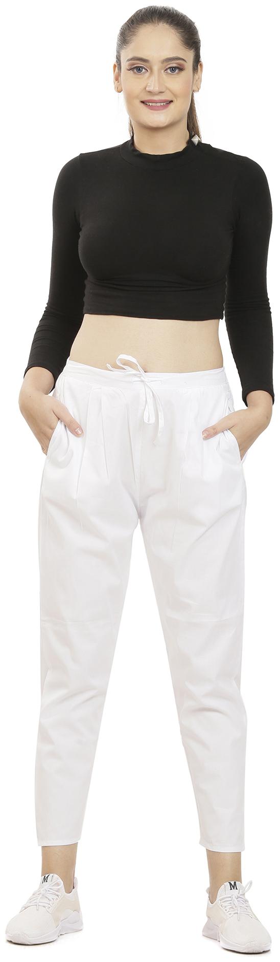 

Queenley Women White Regular fit Regular pants