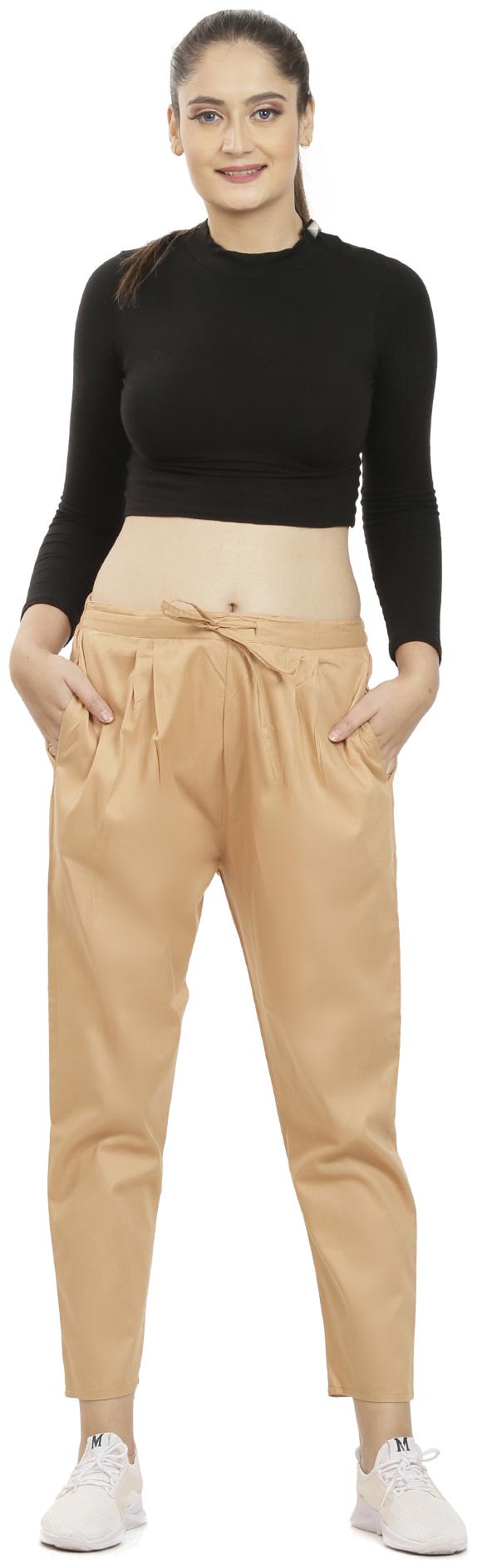 

Queenley Women Beige Regular fit Regular pants