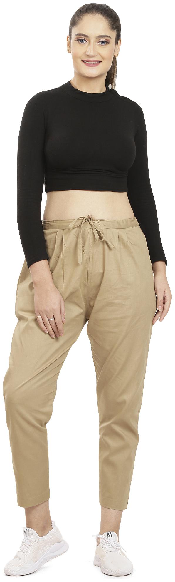 

Queenley Women Beige Regular fit Regular pants