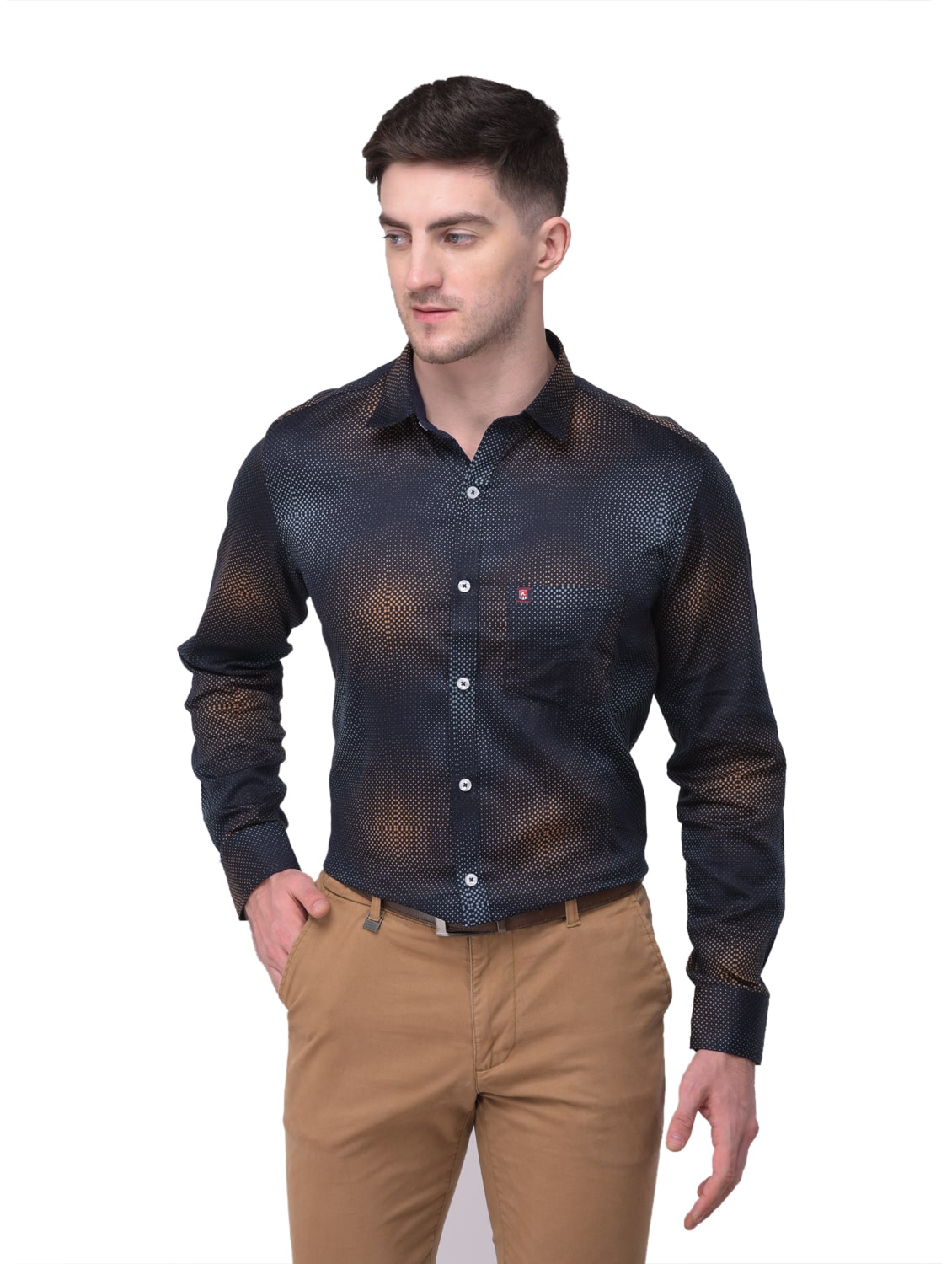 

R APPARELS Men Blue Printed Regular Fit Casual Shirt