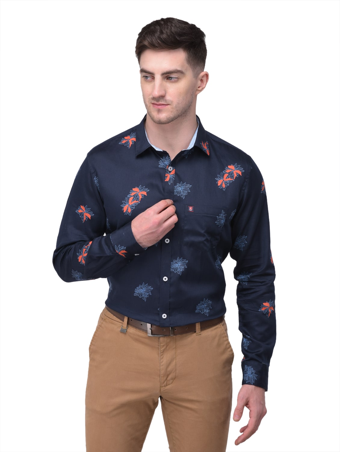 

R APPARELS Men Blue Floral Regular Fit Casual Shirt