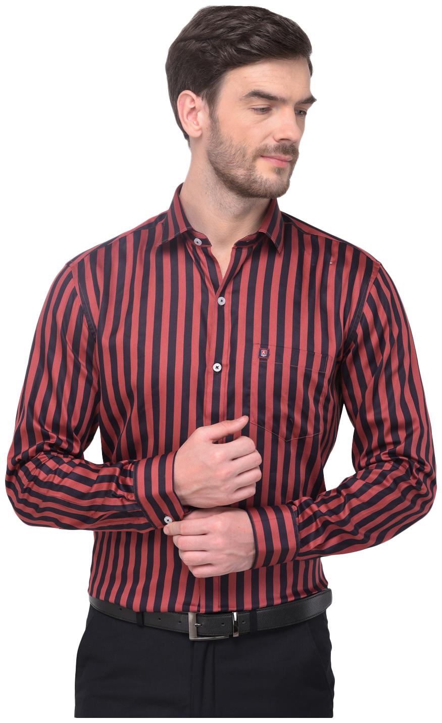 

R APPARELS Men Regular fit Formal Shirt - Peach Black