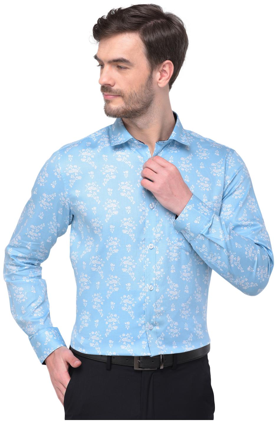 

R APPARELS Men Blue Floral Regular Fit Casual Shirt