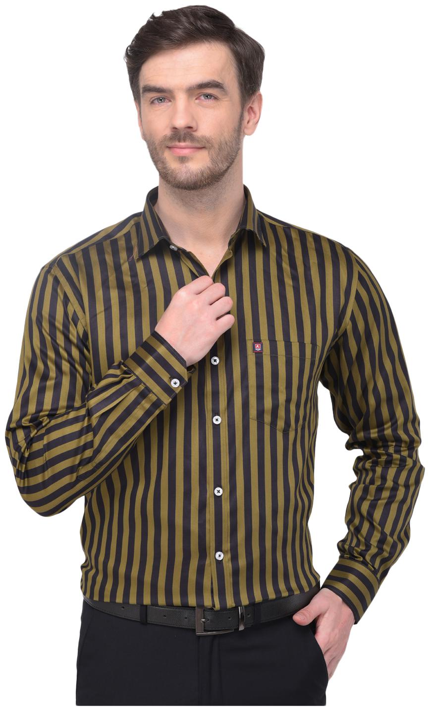 

R APPARELS Men Regular fit Formal Shirt - Green Black