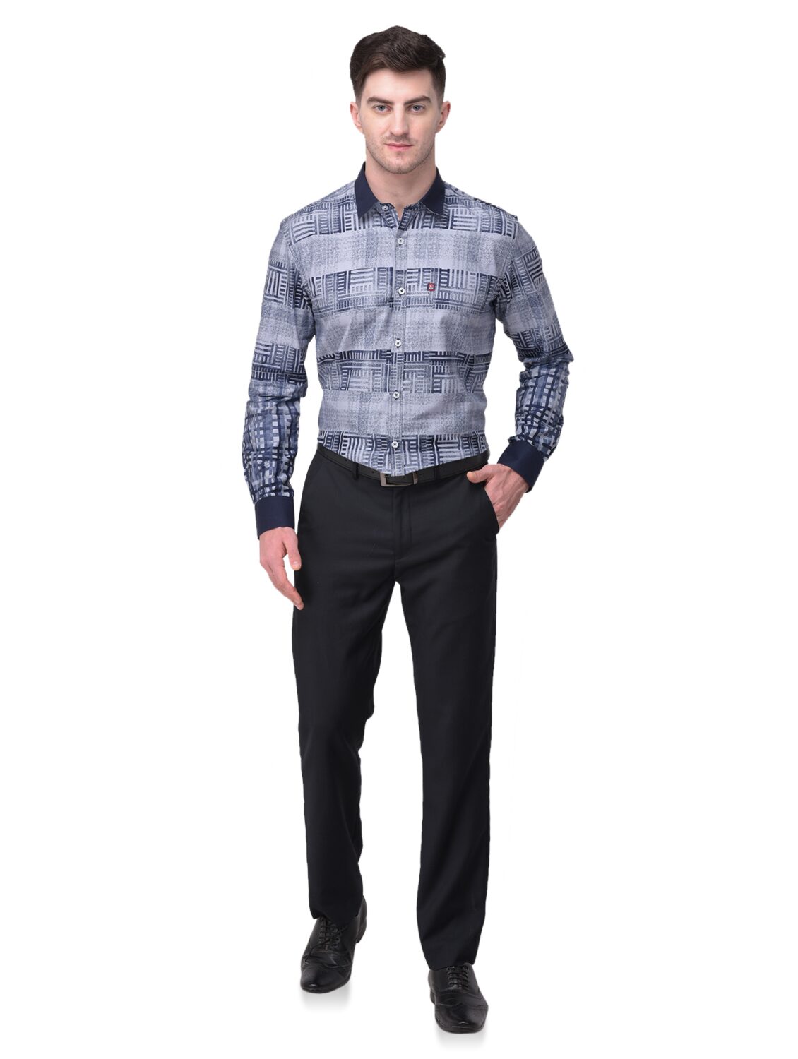 

R APPARELS Men Grey Printed Regular Fit Casual Shirt