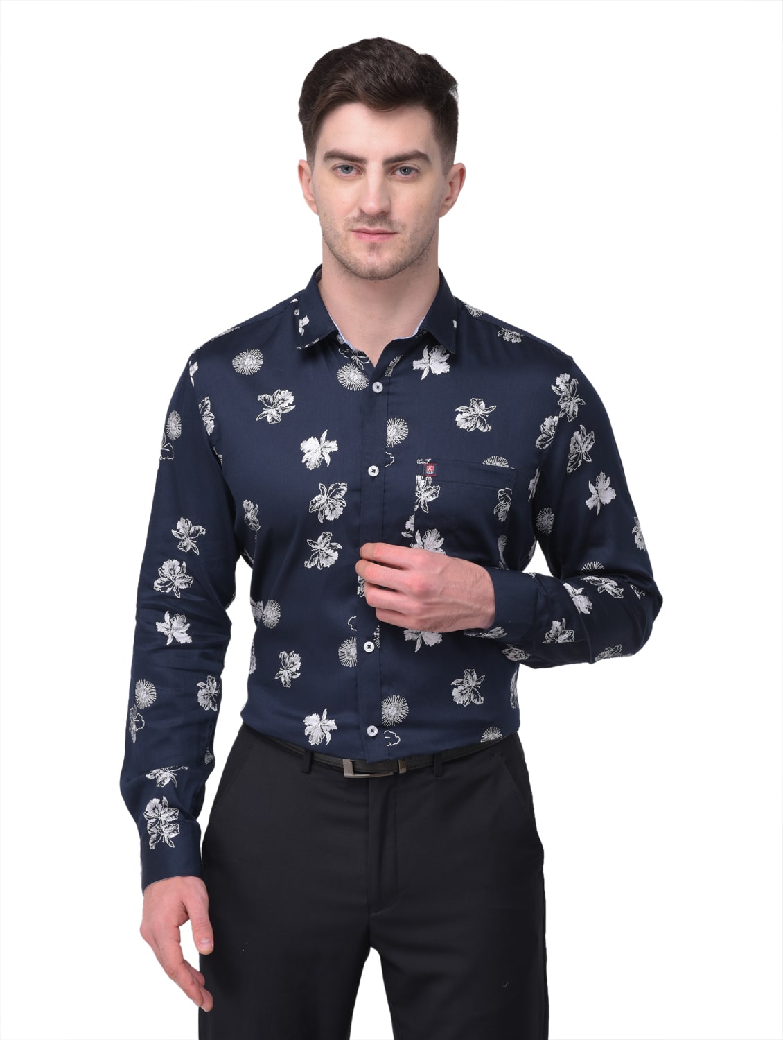 

R APPARELS Men Blue Floral Regular Fit Casual Shirt