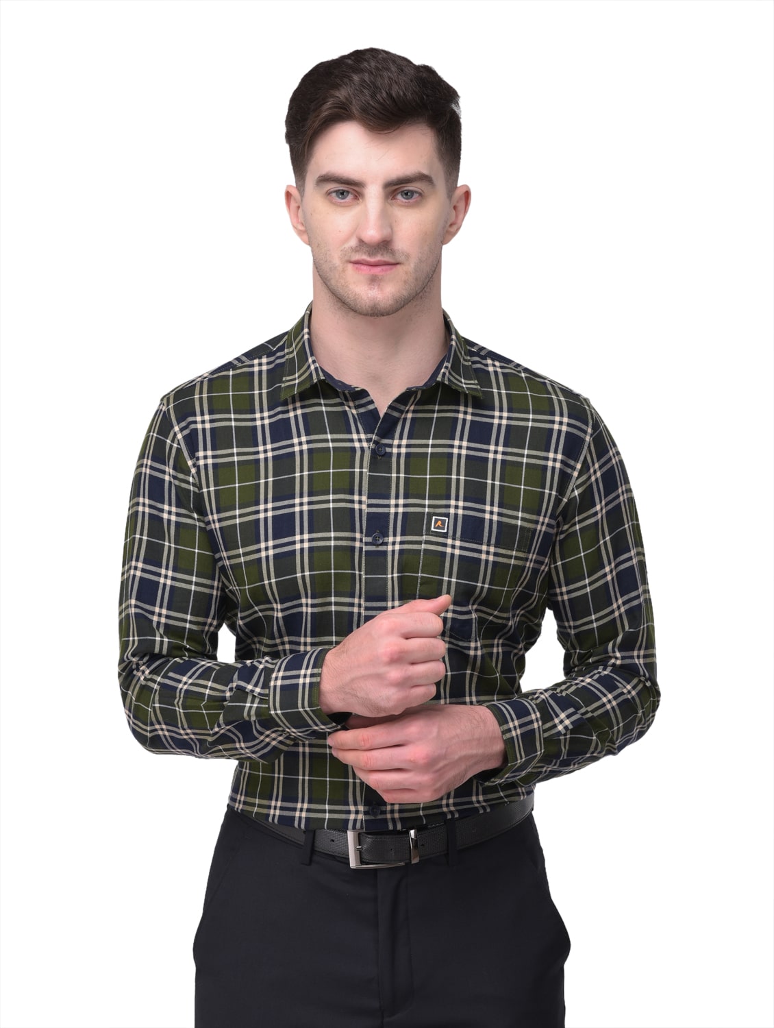 

R APPARELS Men Regular fit Formal Shirt - Green