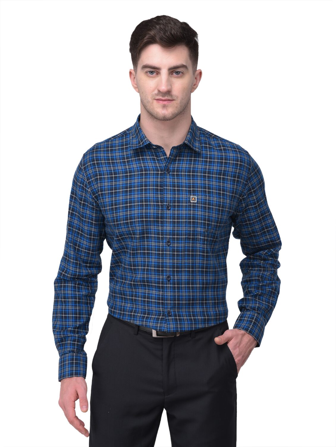 

R APPARELS Men Regular fit Formal Shirt - Blue
