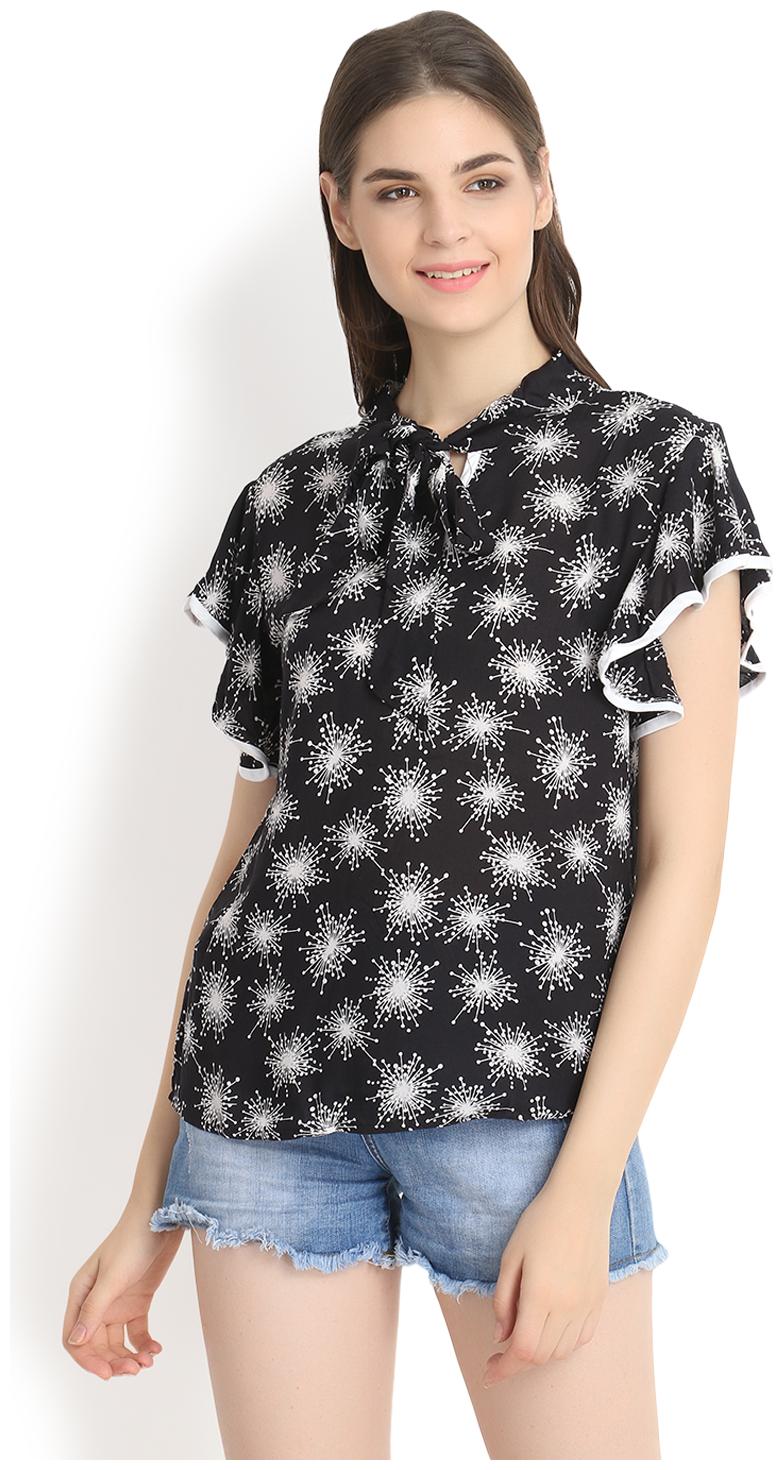 

Raabta Fashion Women Printed Regular top - Black