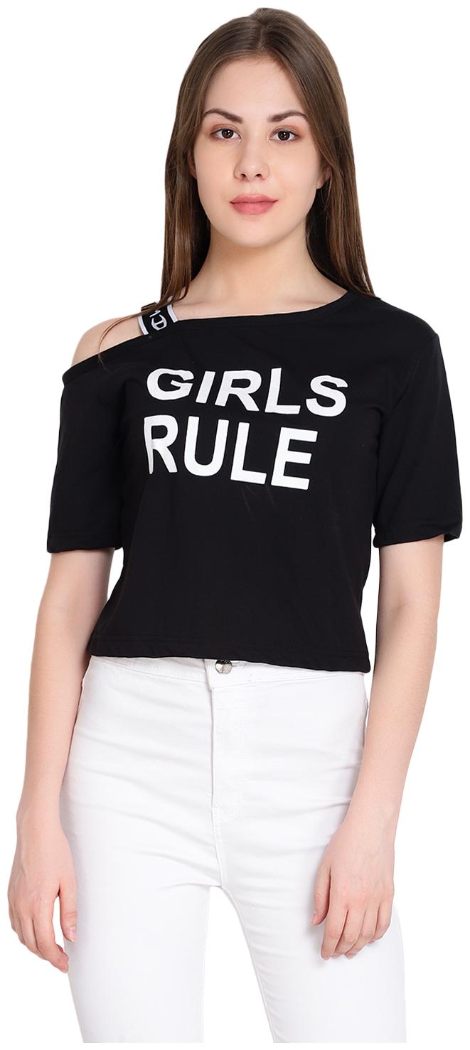 

Raabta Black Girls Rule Printed Top