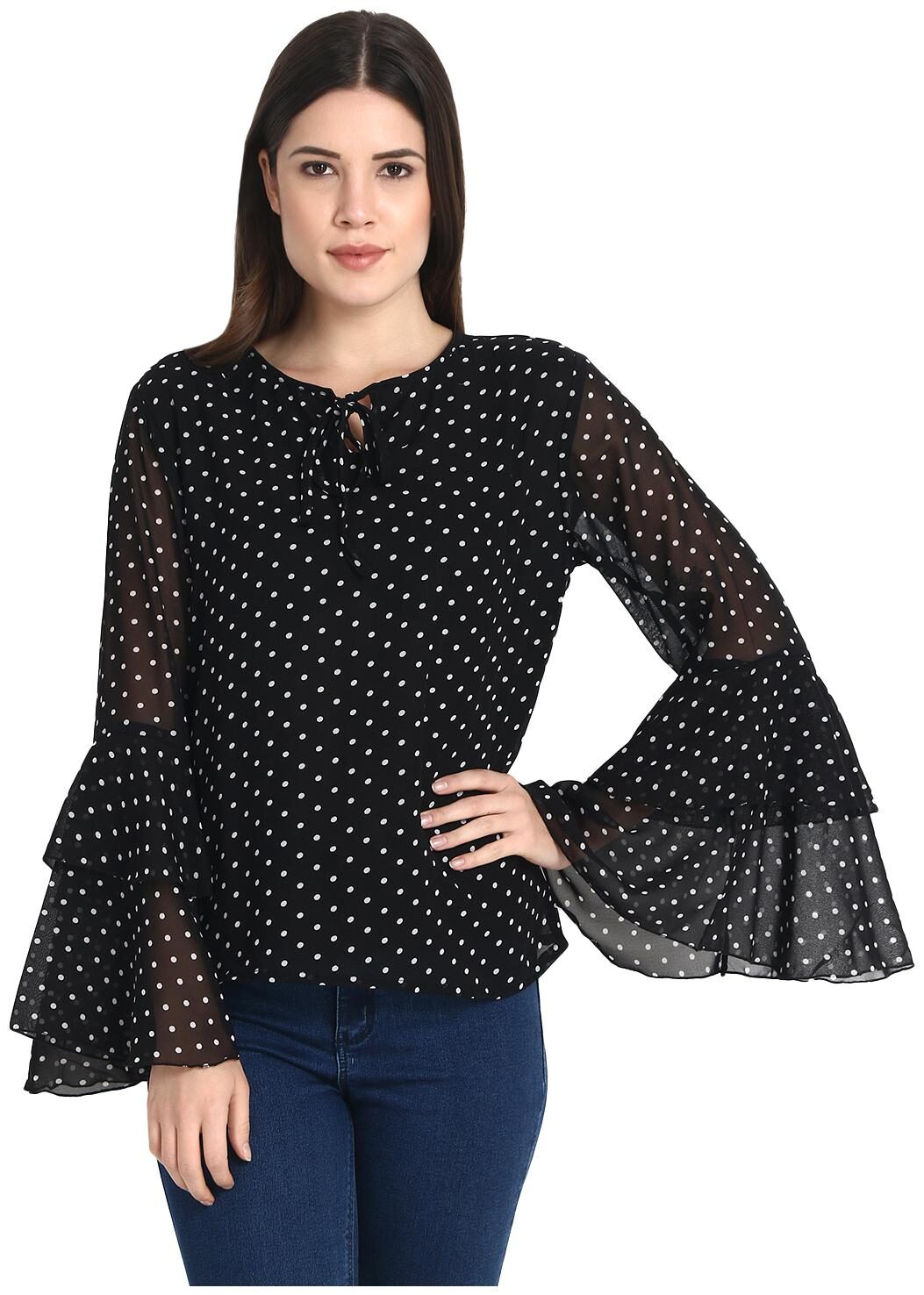 

Raabta Fashion Women Polka dots Regular top - Black