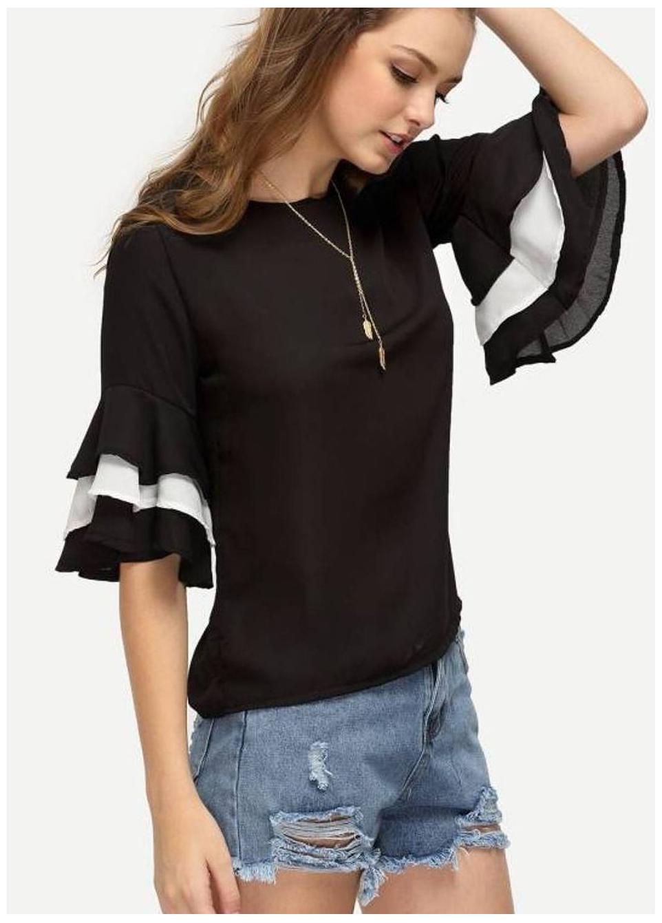

Raabta Fashion Women Floral Regular top - Black