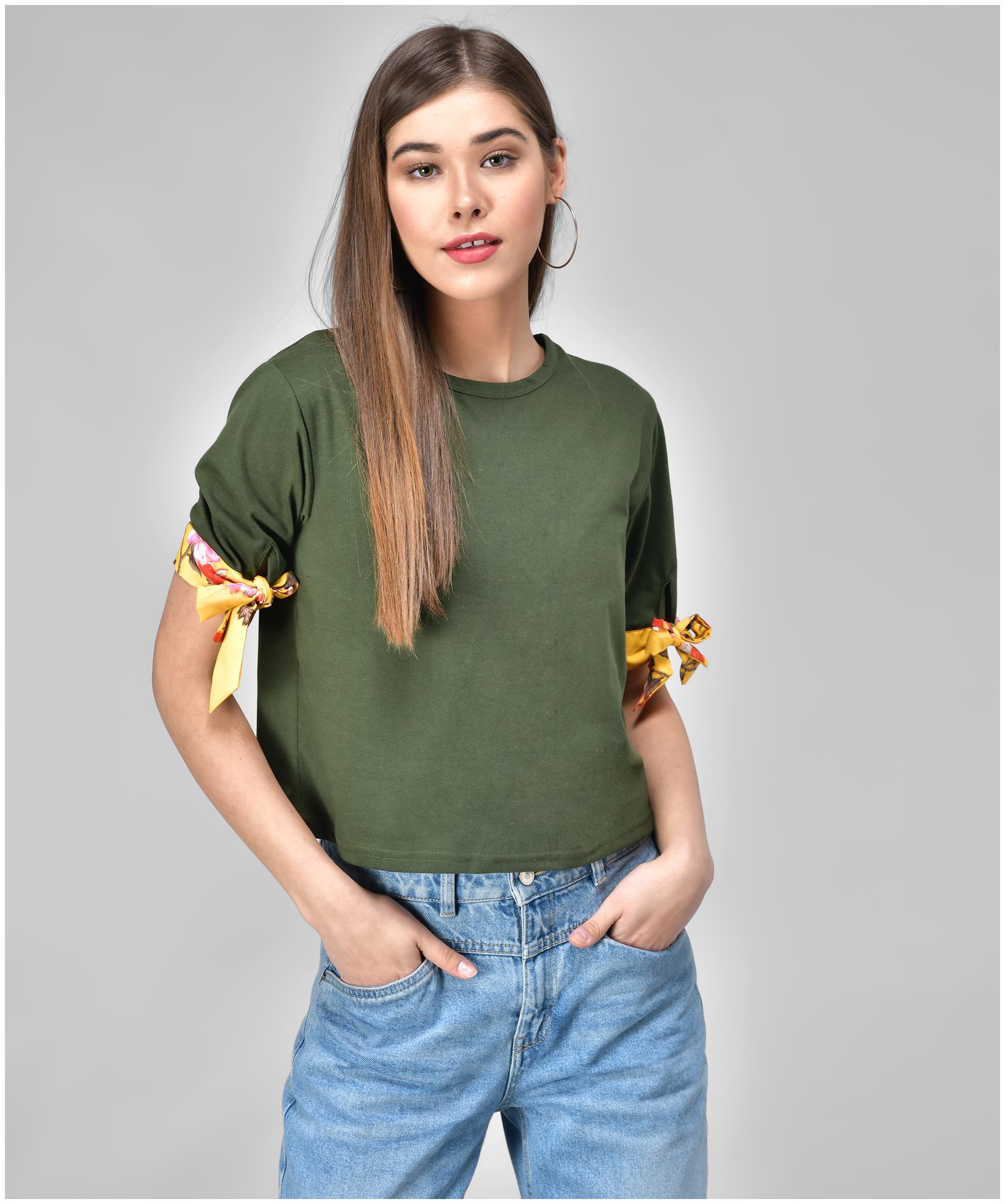 

Raabta Fashion Women Green Regular fit Round neck Viscose rayon Tank top