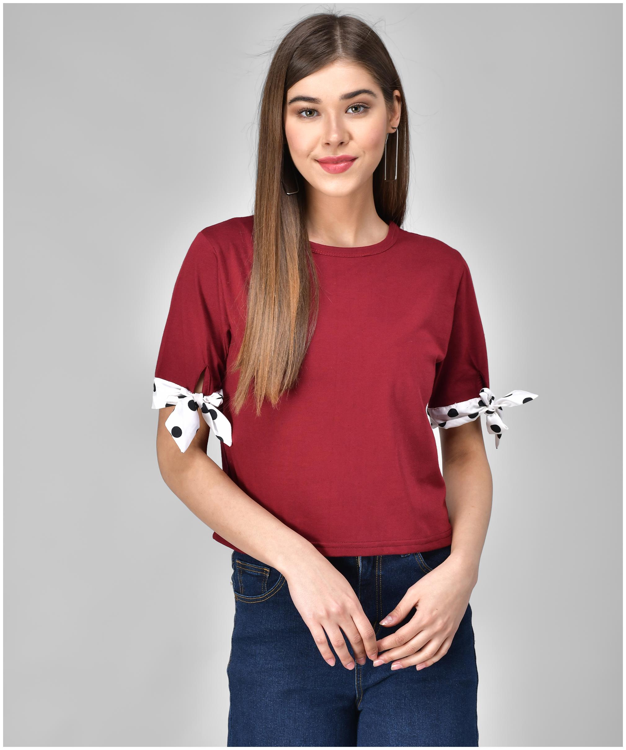 

Raabta Fashion Women Maroon Regular fit Round neck Viscose rayon Tank top