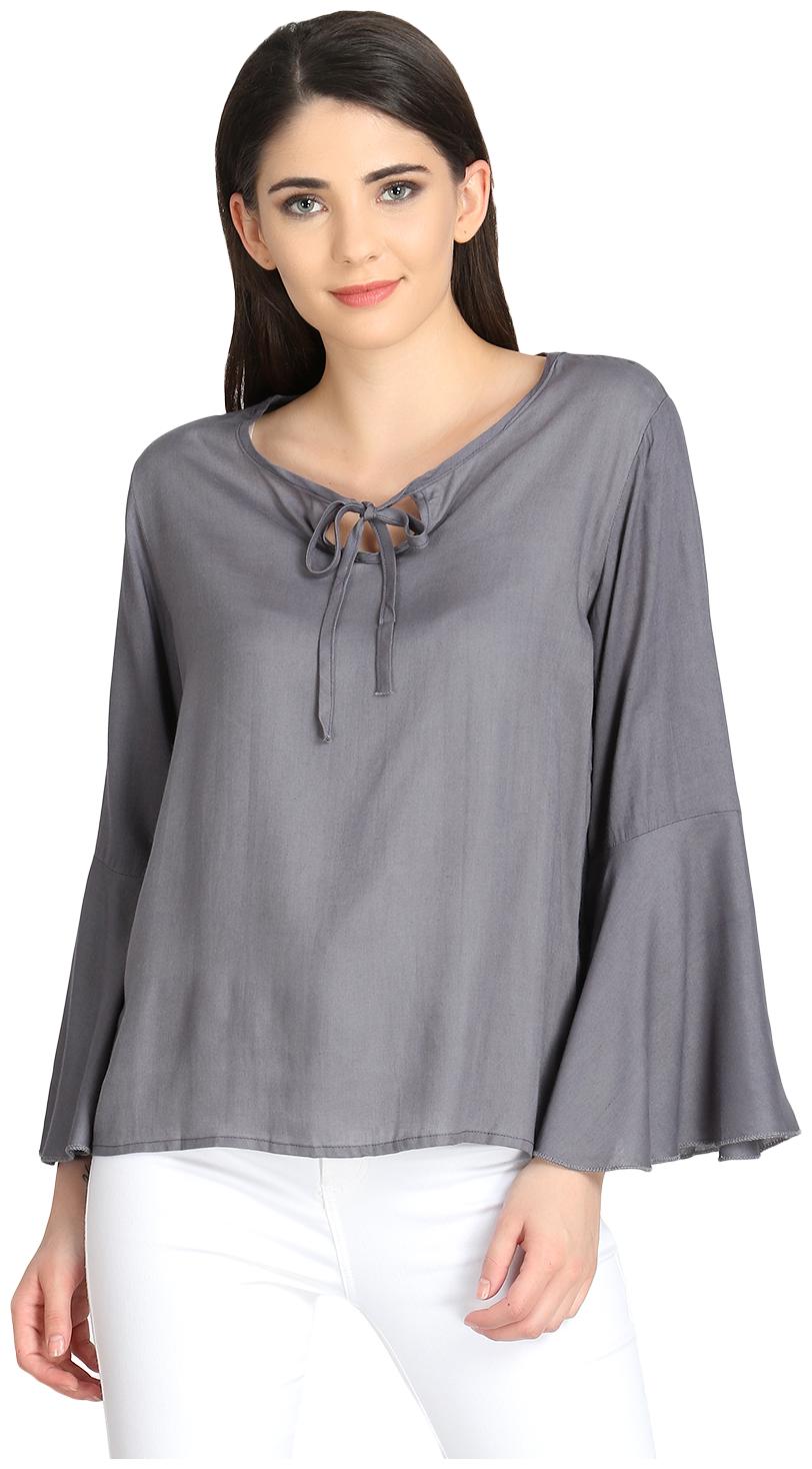 

Raabta Fashion Women Solid Regular top - Grey