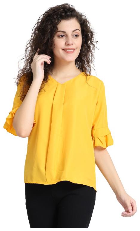 

Raabta MUSTARD BELL SLEEVES TOP WITH PLATE