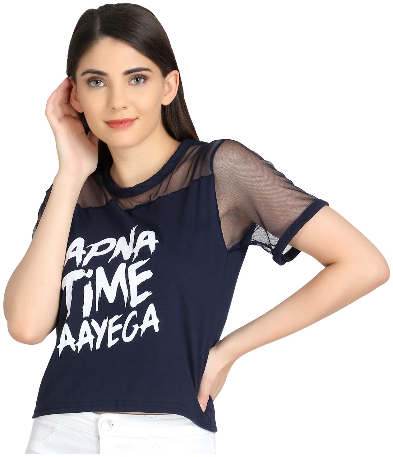 

Raabta Fashion Women Printed Regular top - Blue