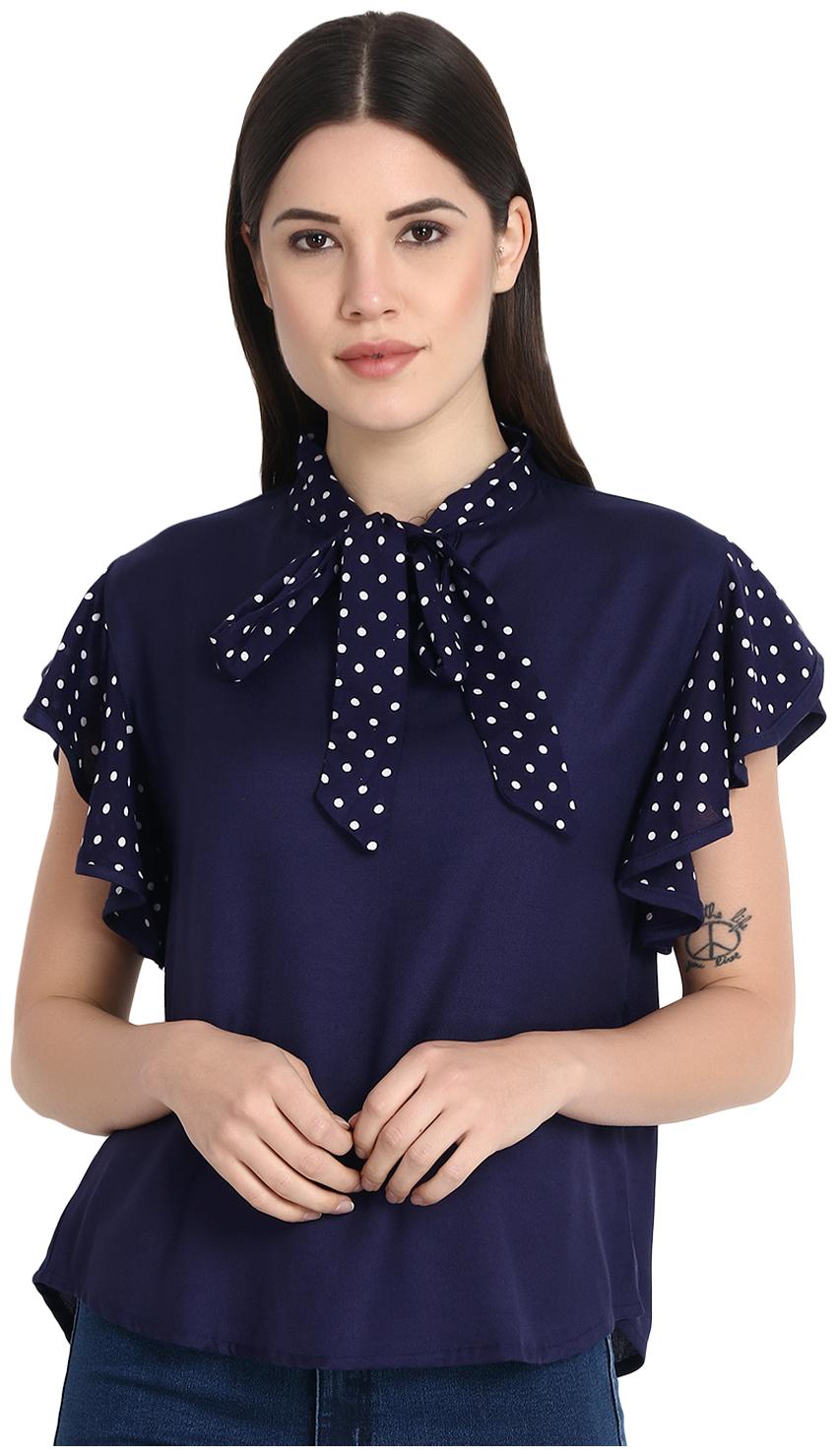 

Raabta Navy Blue Dot Tai Top