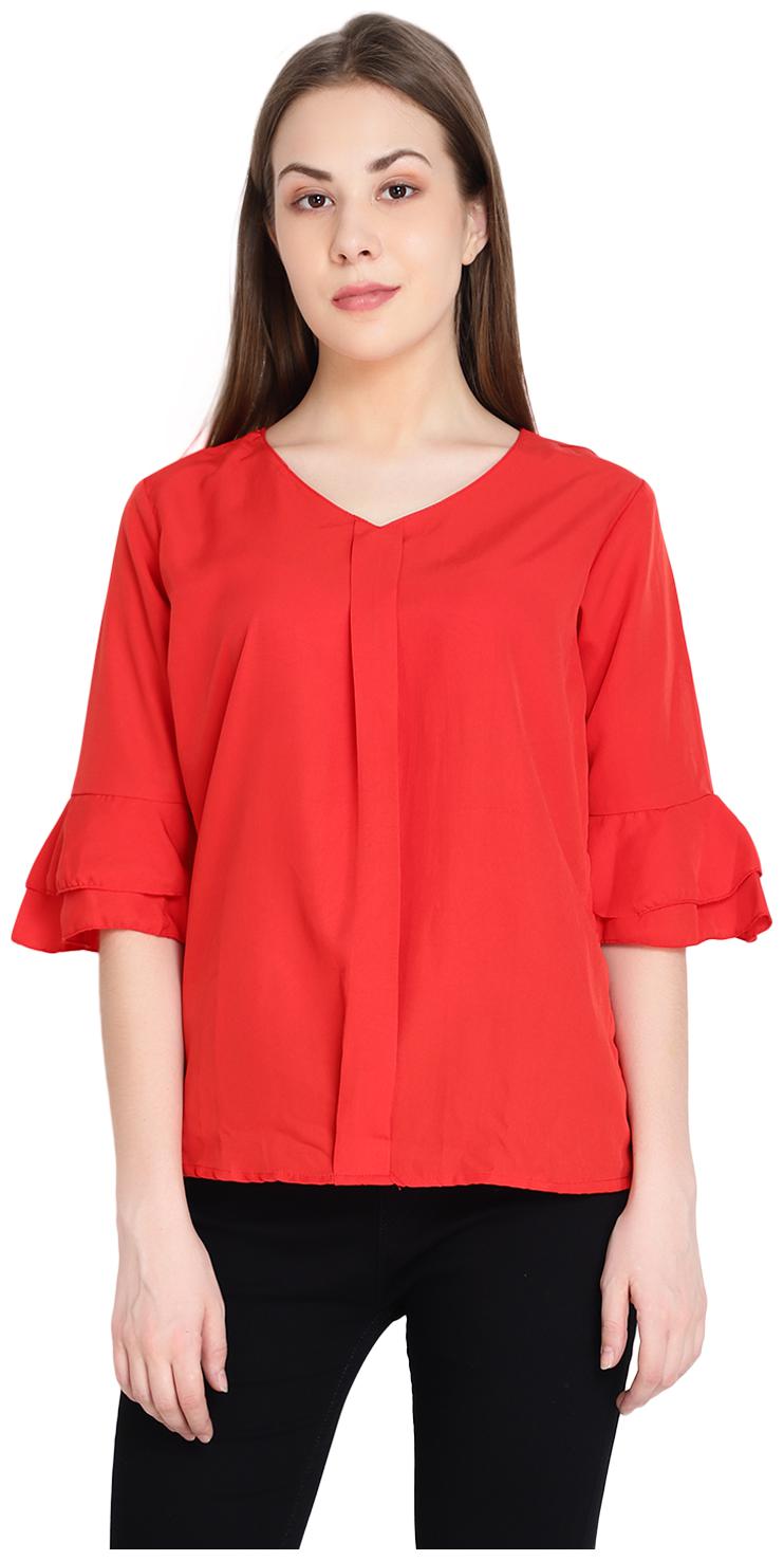 

Raabta Fashion Women Solid Regular top - Red