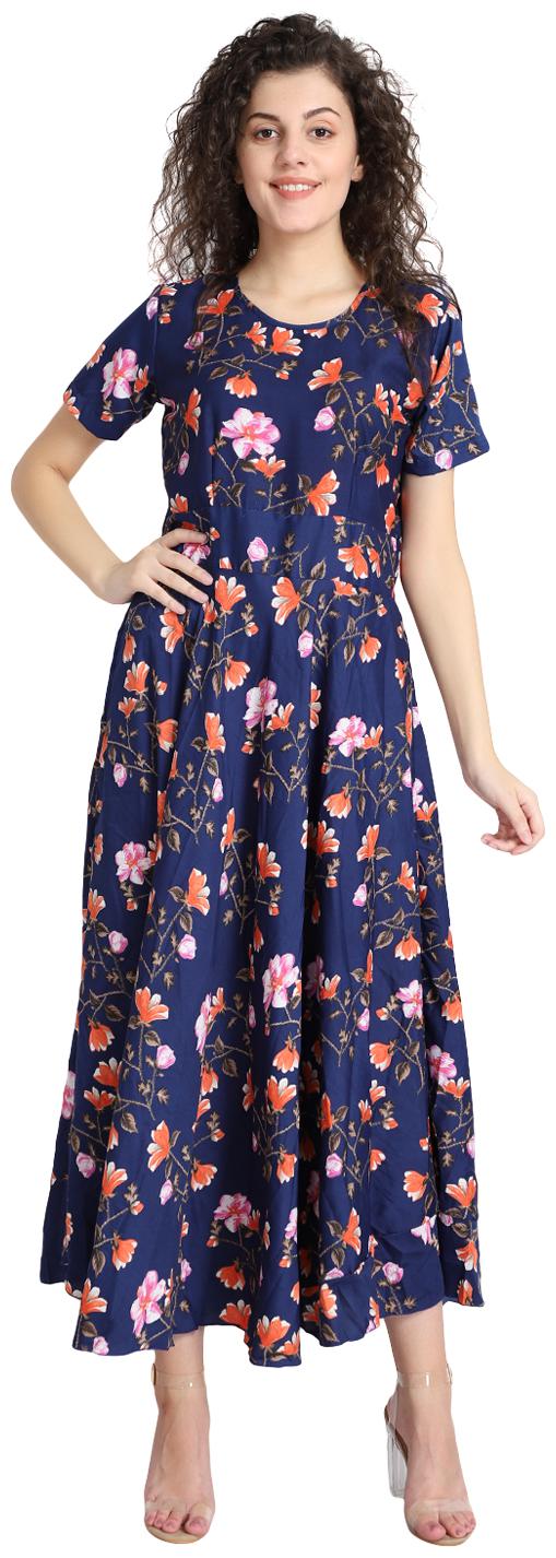 

Raabta RWD-01030 Navy Blue Flower Print Kurti