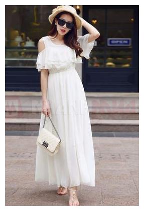 

Raabta White Cold Shoulder Dress for Women