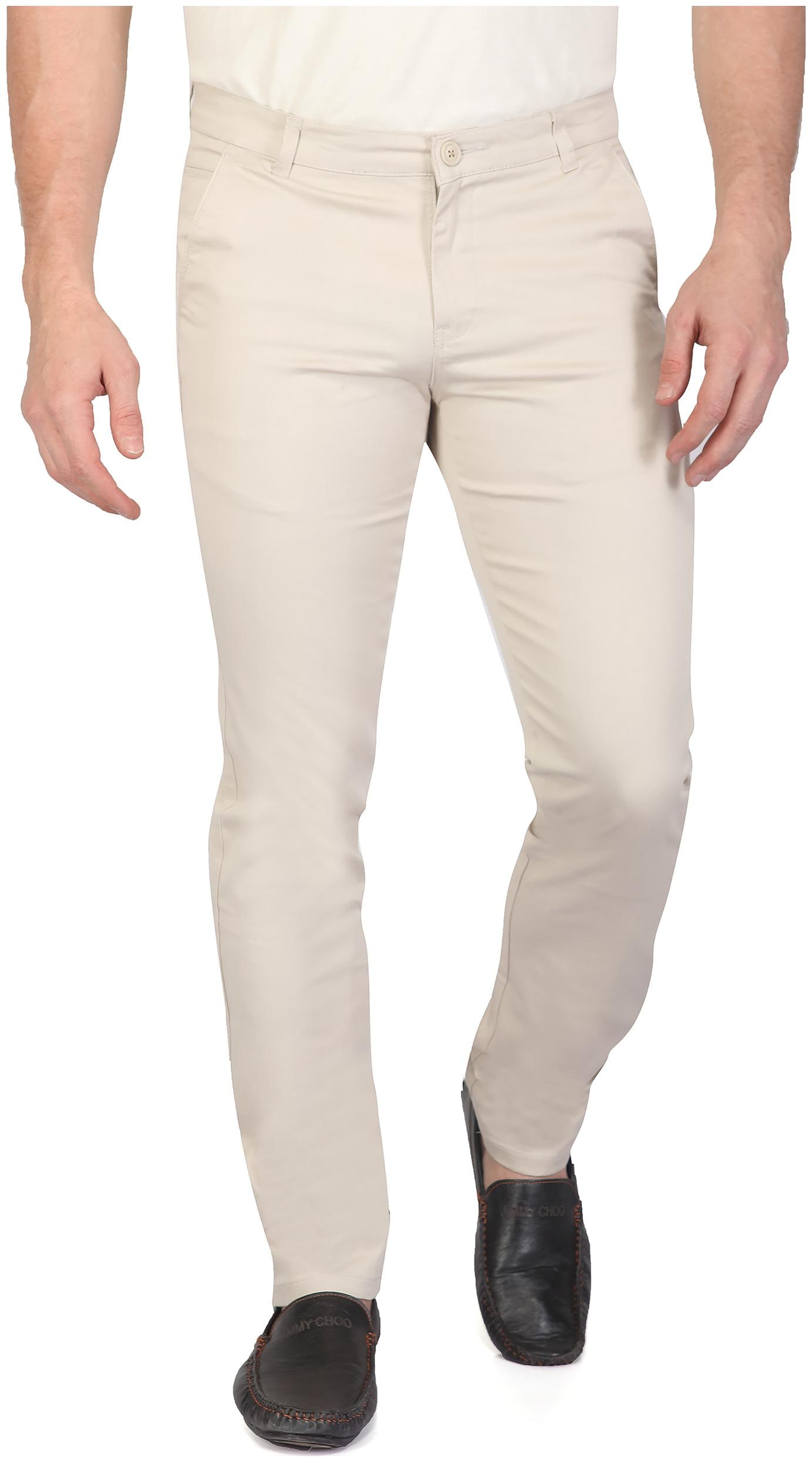 

Ragzo Mens Beige Cotton Slim Fit Casual Chinos