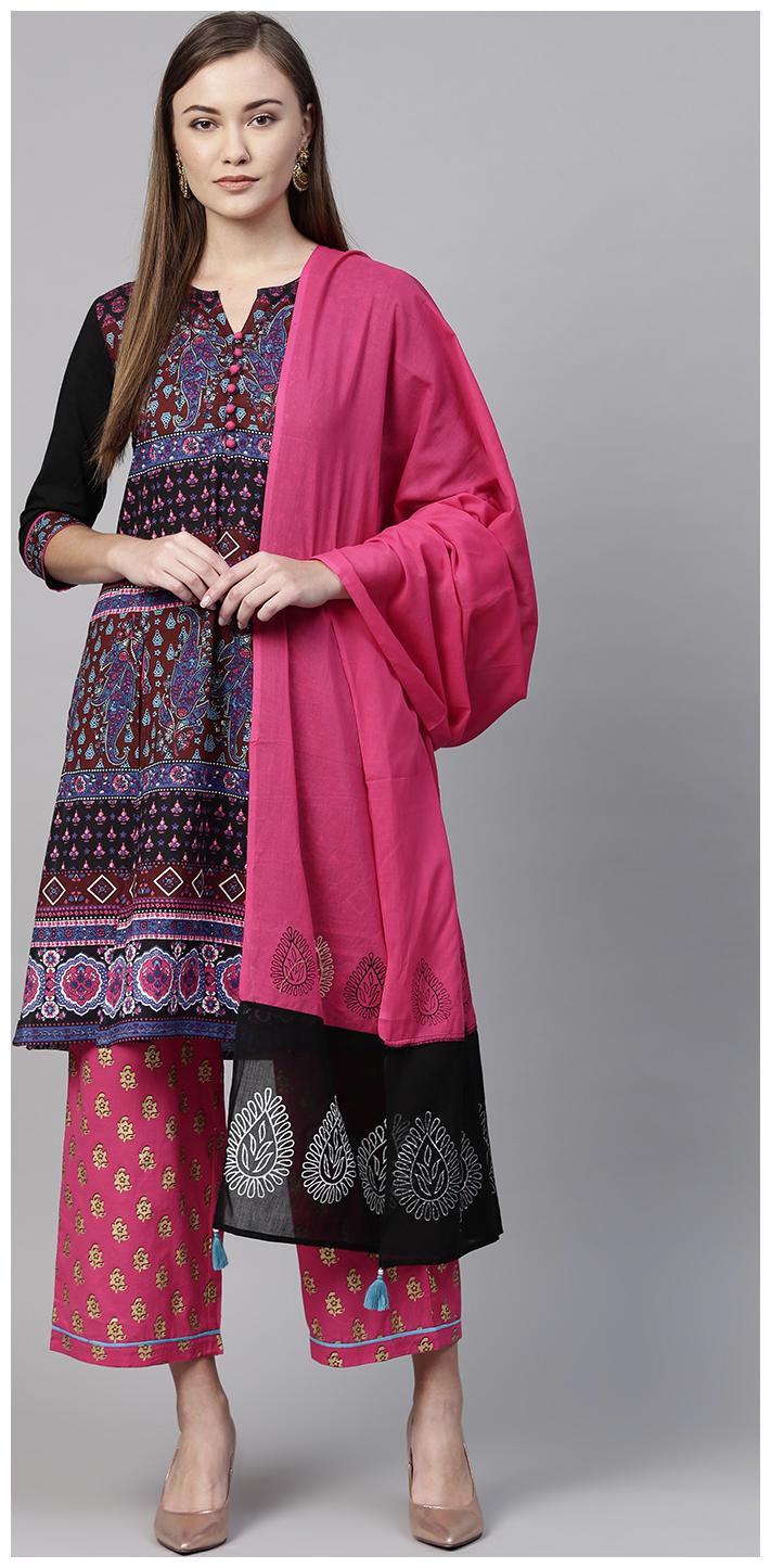 

Rain And Rainbow Cotton Printed Straight Fit Suit Set - Multi