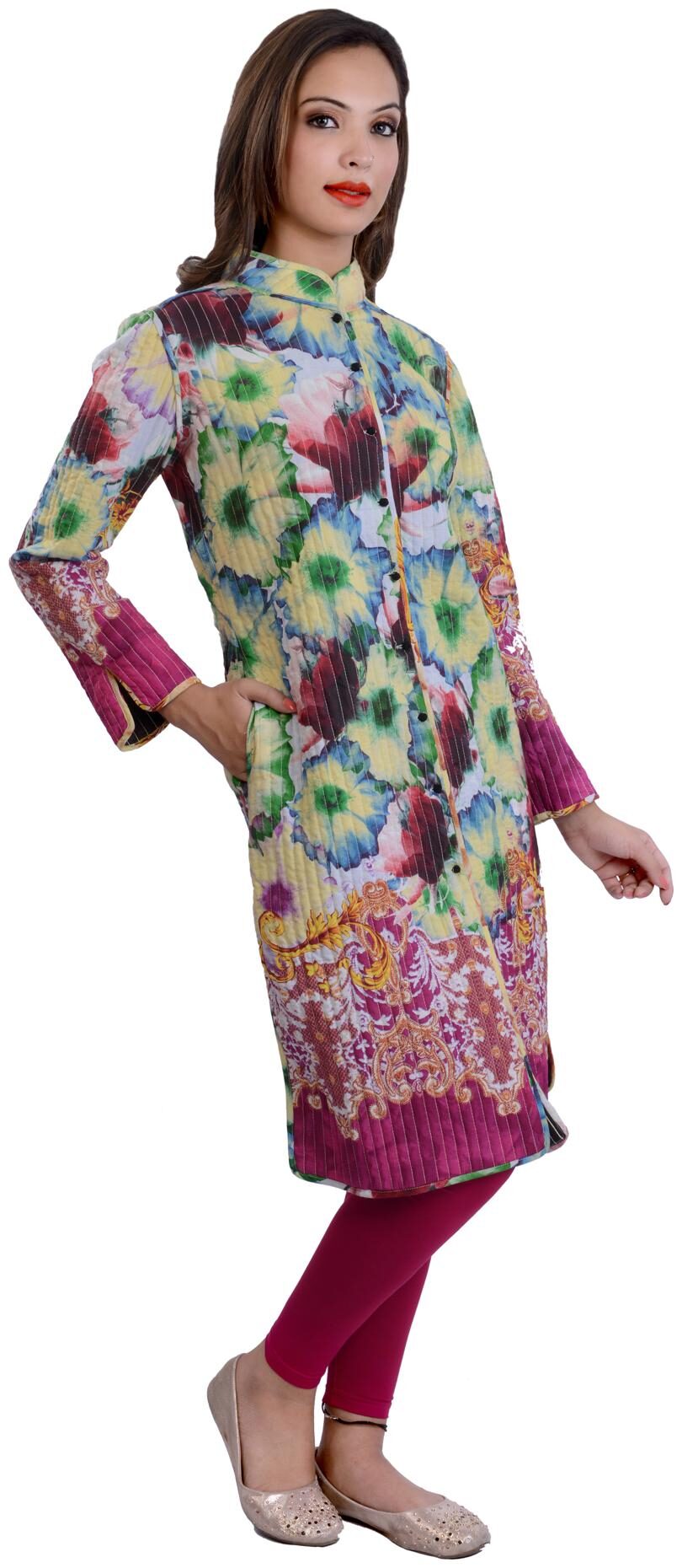 

Rain and Rainbow Pink Cotton Jacket