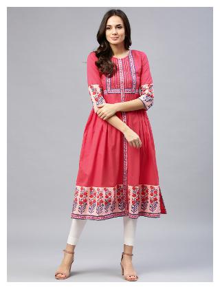 

Rain and Rainbow Pink Solid Kurta