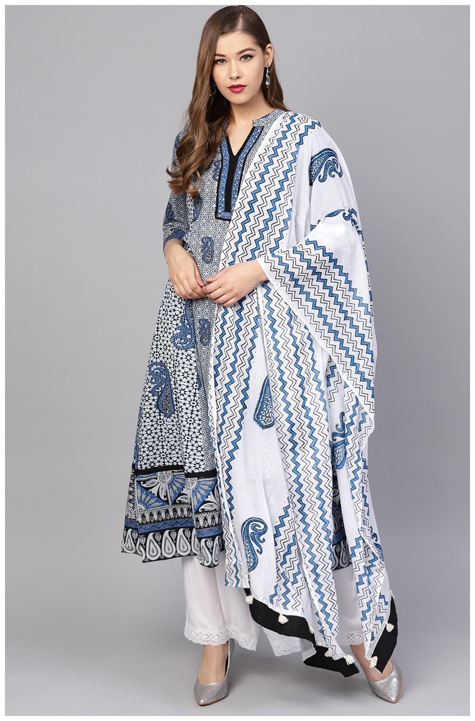 

Rain And Rainbow Cotton Printed Flared Fit Suit Set - Multi