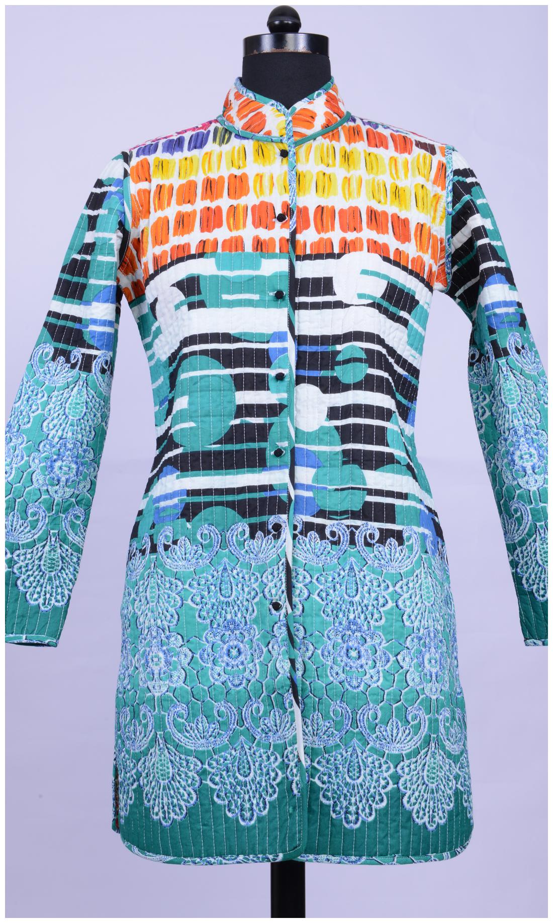 

Rain and Rainbow Green Cotton Jacket