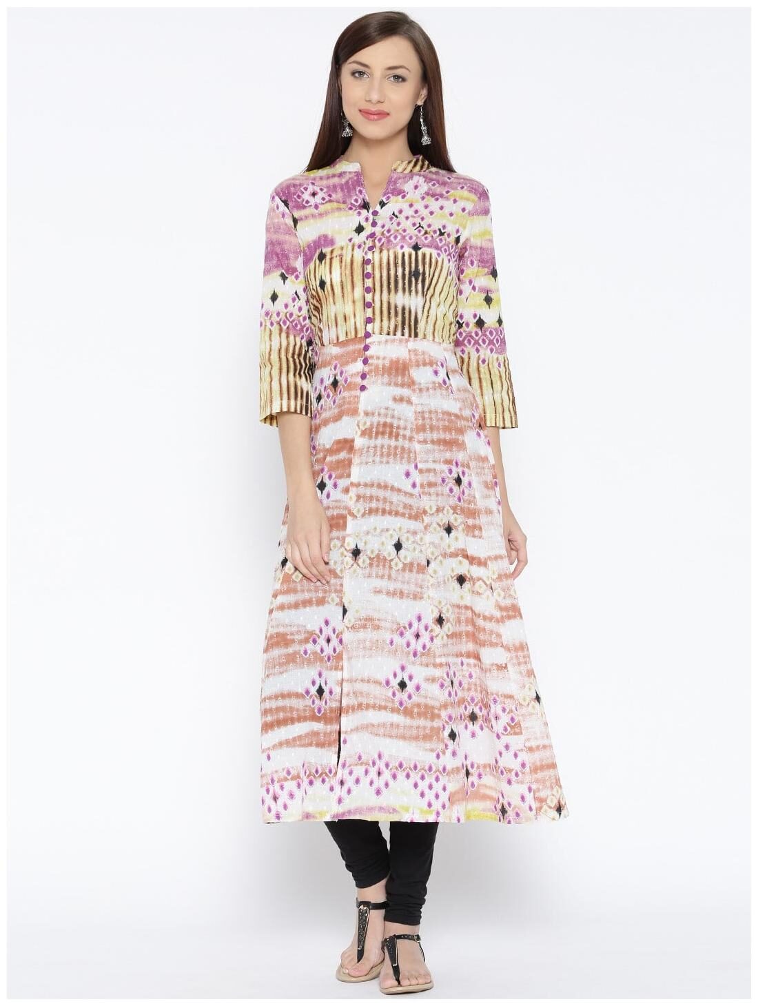 

RAIN and RAINBOW Women Multi Printed Straight Kurta