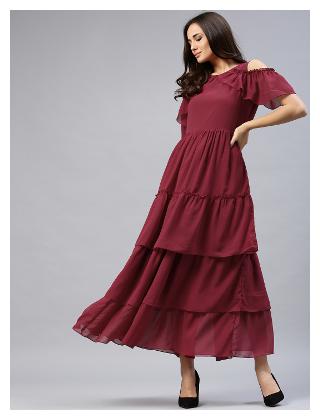

Rain and Rainbow Purple Solid Fusion Kurta