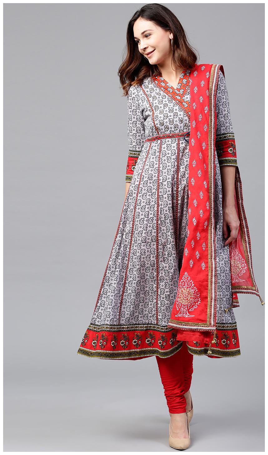 

Rain Rainbow Grey Women Kurta set