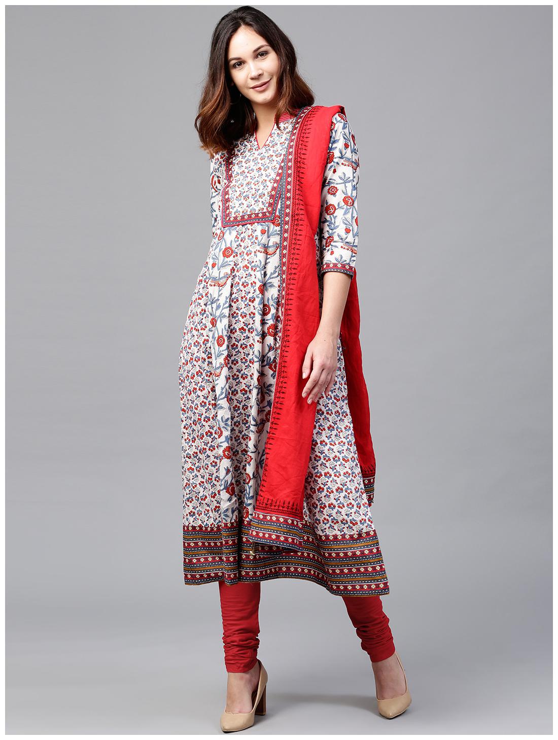 

Rain Rainbow White Women Kurta set