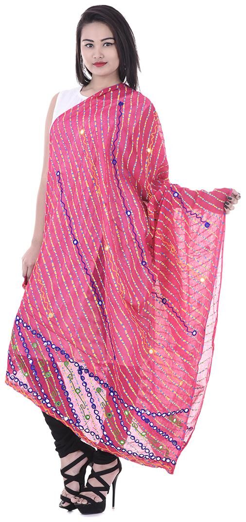 

Rajasthani Ari Work Embroidery dupatta with Mirror Work
