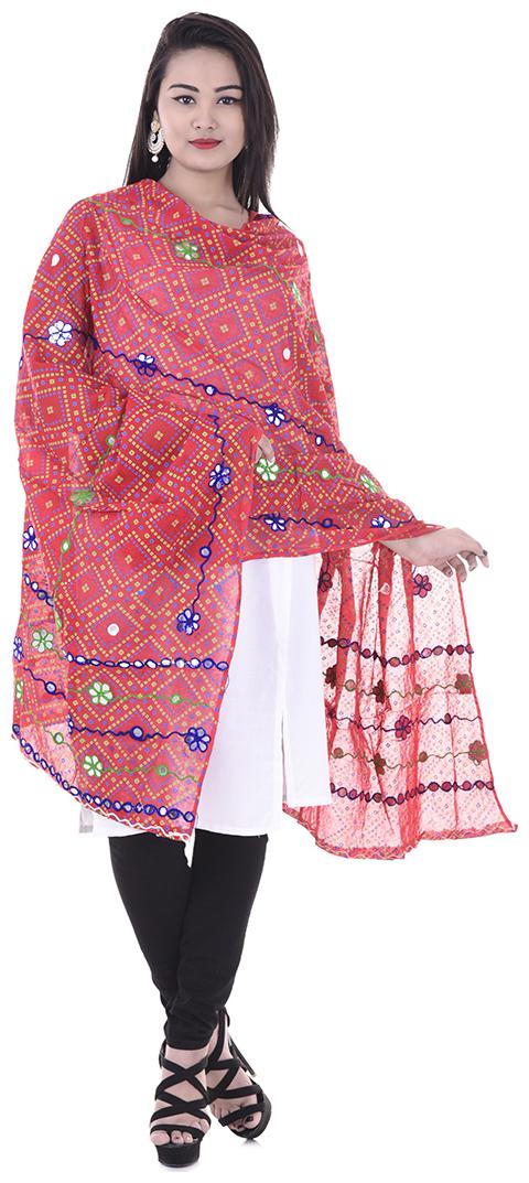 

Rajasthani Ari Work Embroidery dupatta with Mirror Work