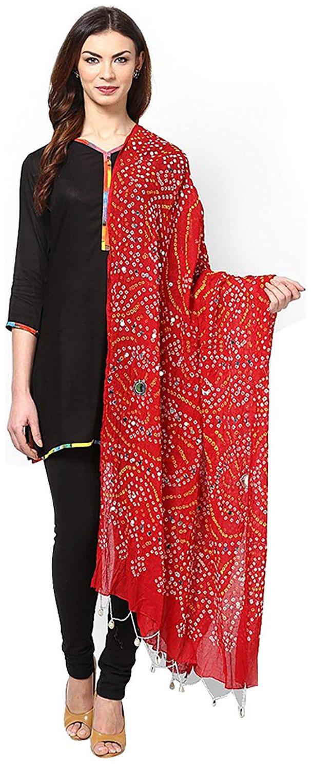 

Rajasthani Gujari Bandhej bandhani Cotton Dupatta