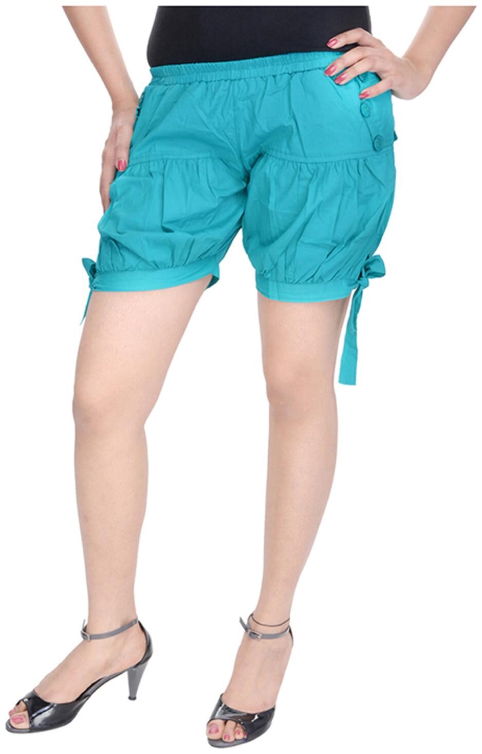 

Rajasthani Sarees Turquoise Cotton Shorts