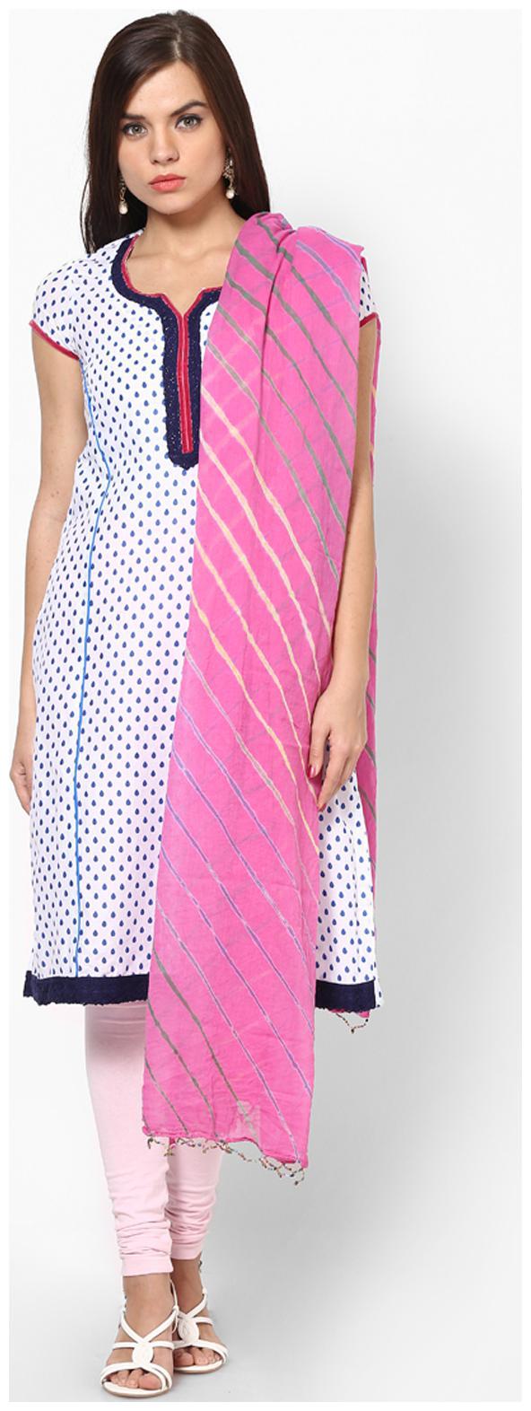 

Rajasthani Sarees Pink Chiffon Dupatta