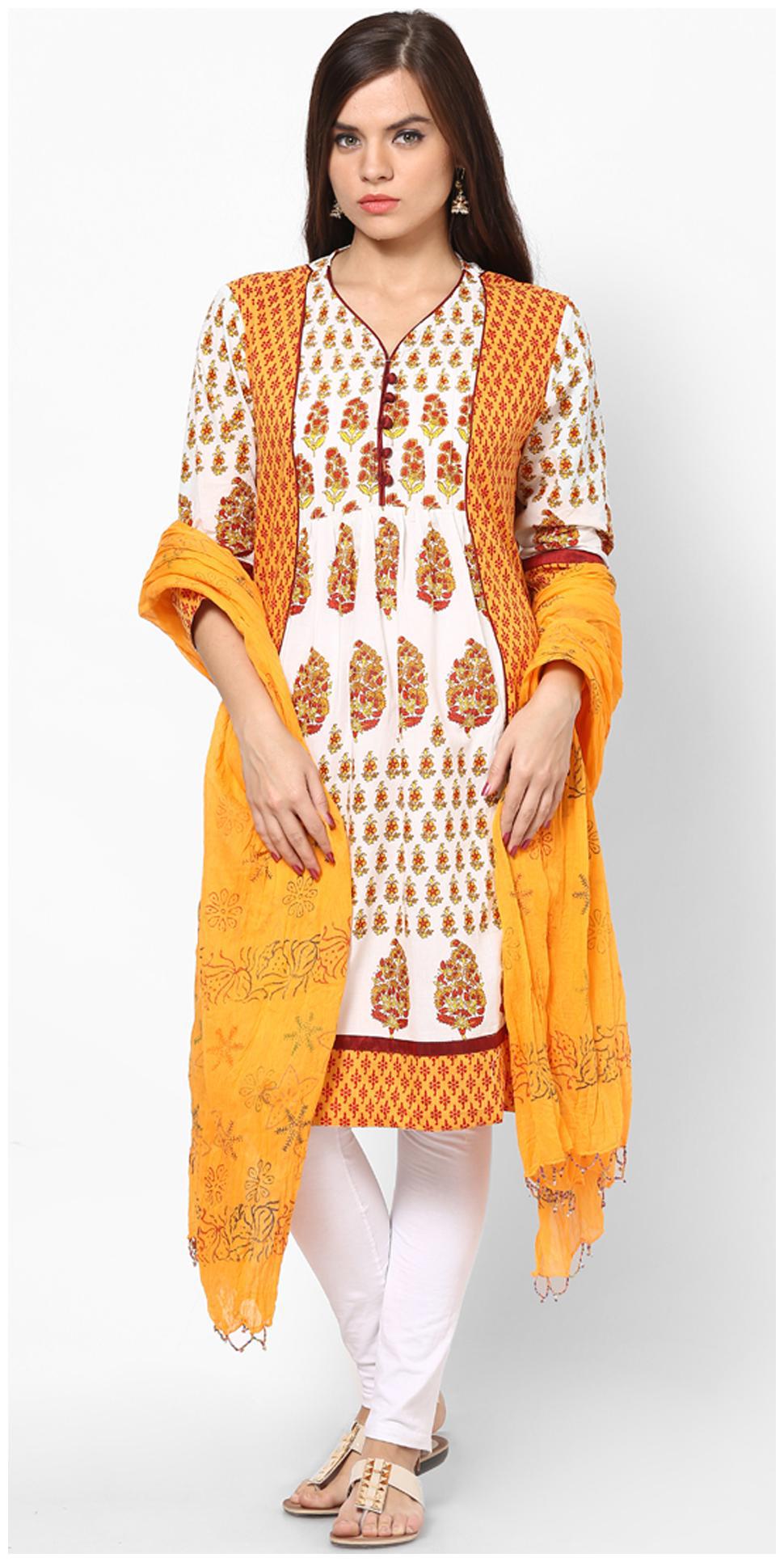 

Rajasthani Sarees Yellow Cotton Dupatta