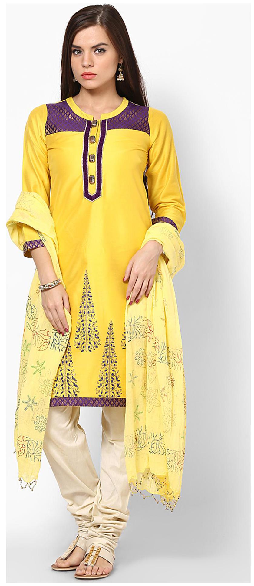 

Rajasthani Sarees Yellow Cotton Dupatta
