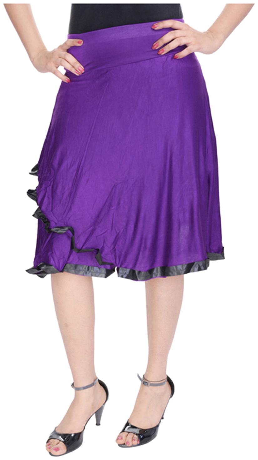 

Rajasthani Sarees Solid Midi Skirt - Purple