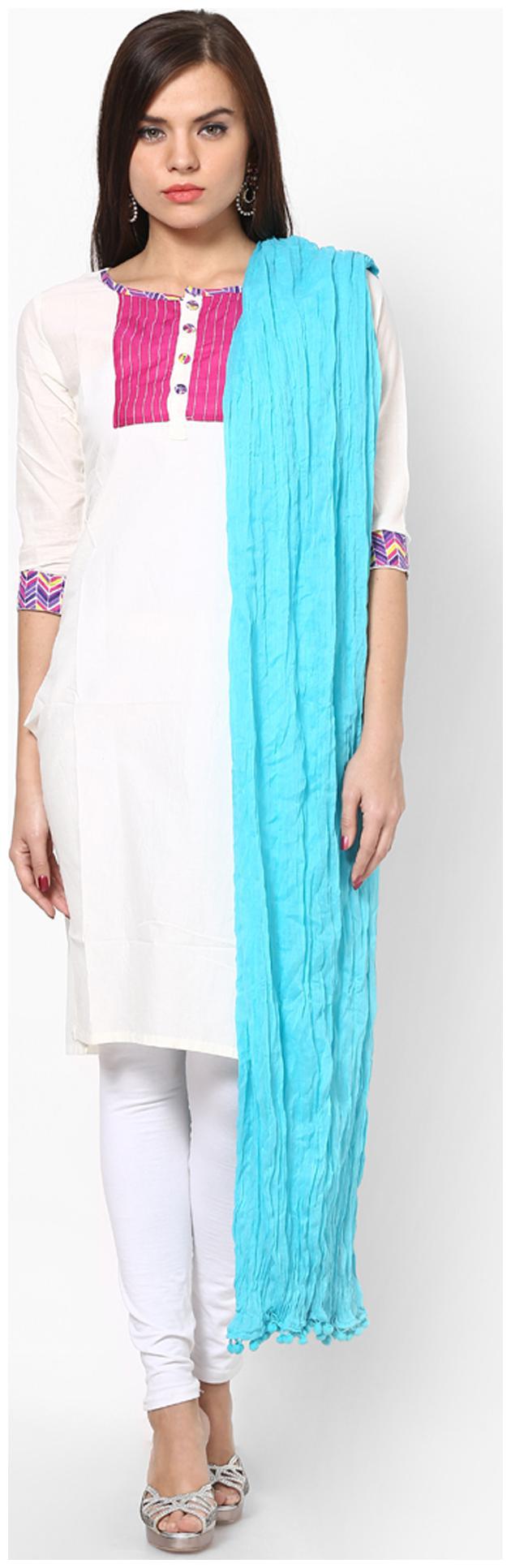 

Rajasthani Sarees Turquoise Cotton Dupatta
