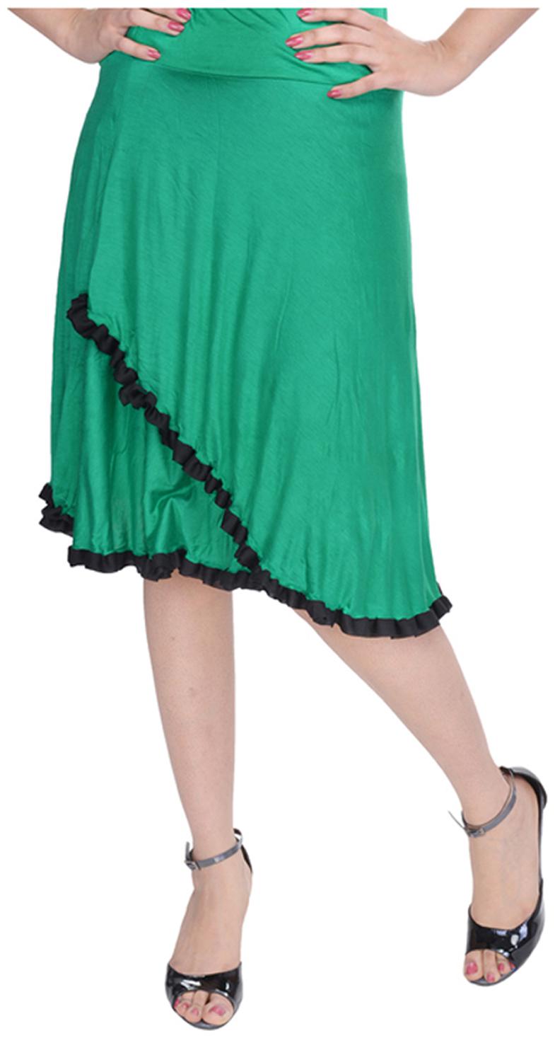 

Rajasthani Sarees Solid Midi Skirt - Green