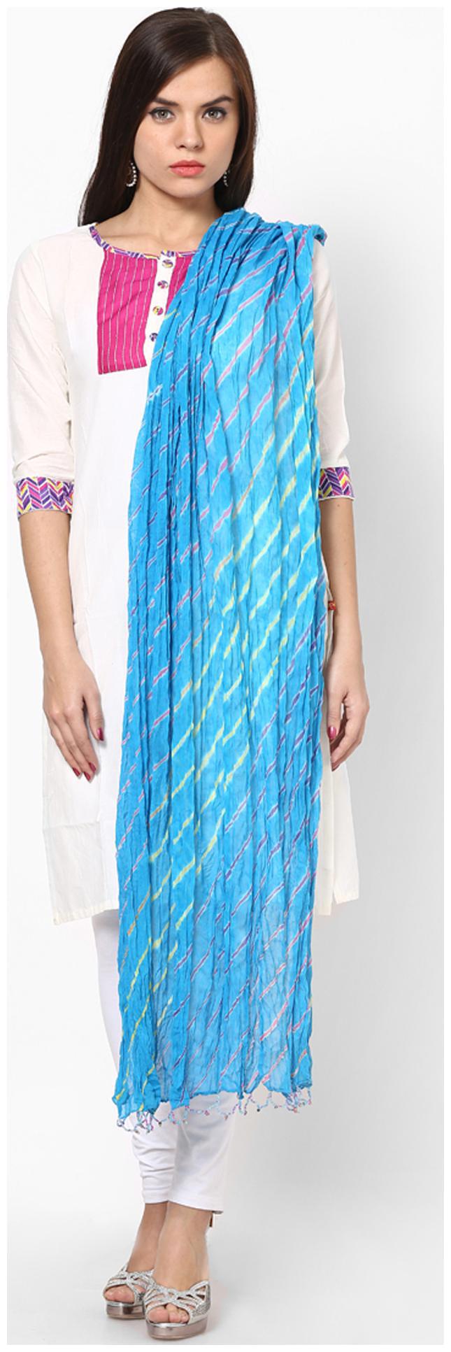

Rajasthani Sarees Blue Chiffon Dupatta
