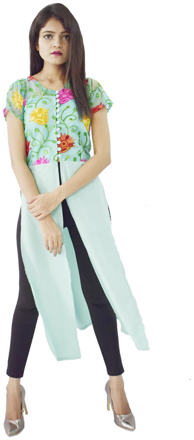 

Rajkumari dress up like a princess Women Green Embroidered Straight Kurta