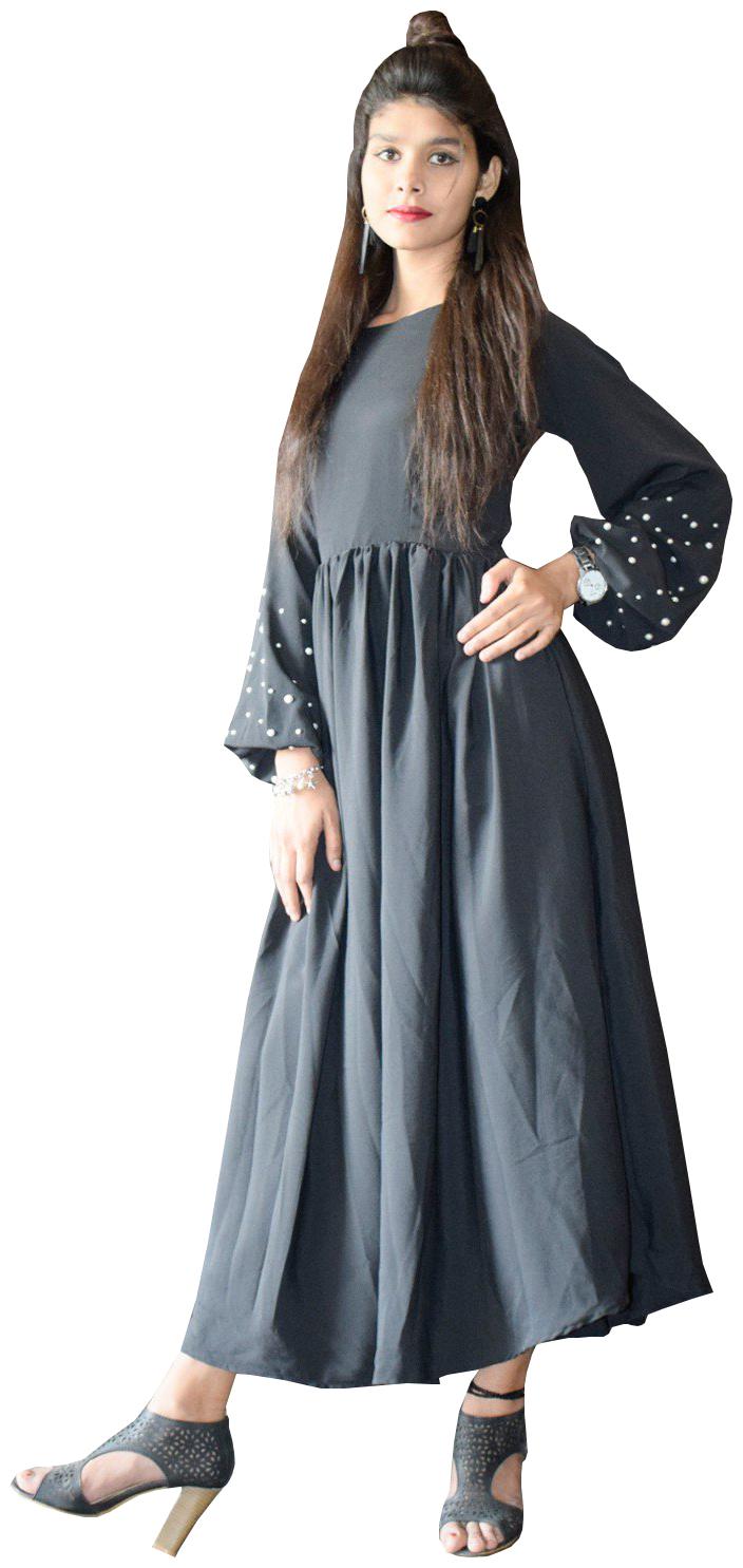 

Rajkumari dress up like a princess Grey Solid Fit flare dress