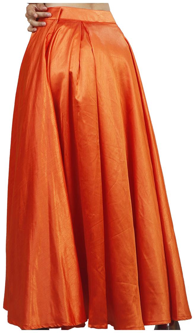 

Rajkumari dress up like a princess Solid Flared skirt Maxi Skirt - Orange