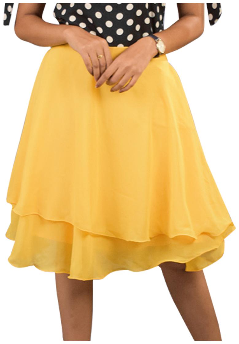 

Rajkumari dress up like a princess Solid Flared skirt Mini Skirt - Yellow